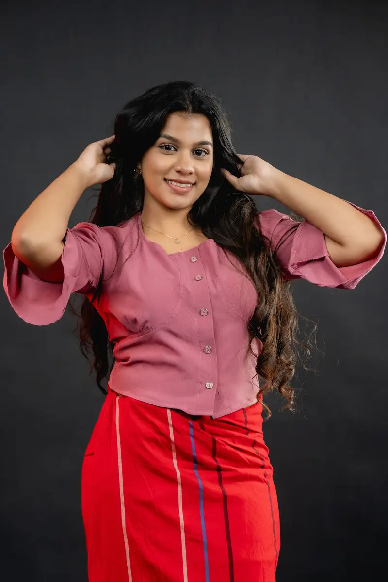 Dusty Rose Flutter Blouse alternate 1