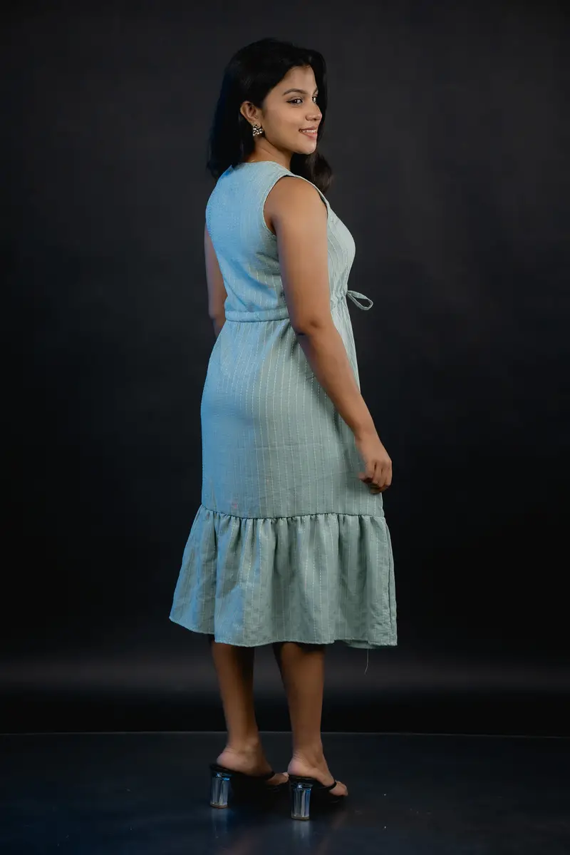 Sage Gathered Midi Dress alternate 3